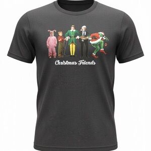 Christmas Friends Graphic Tee - Charcoal